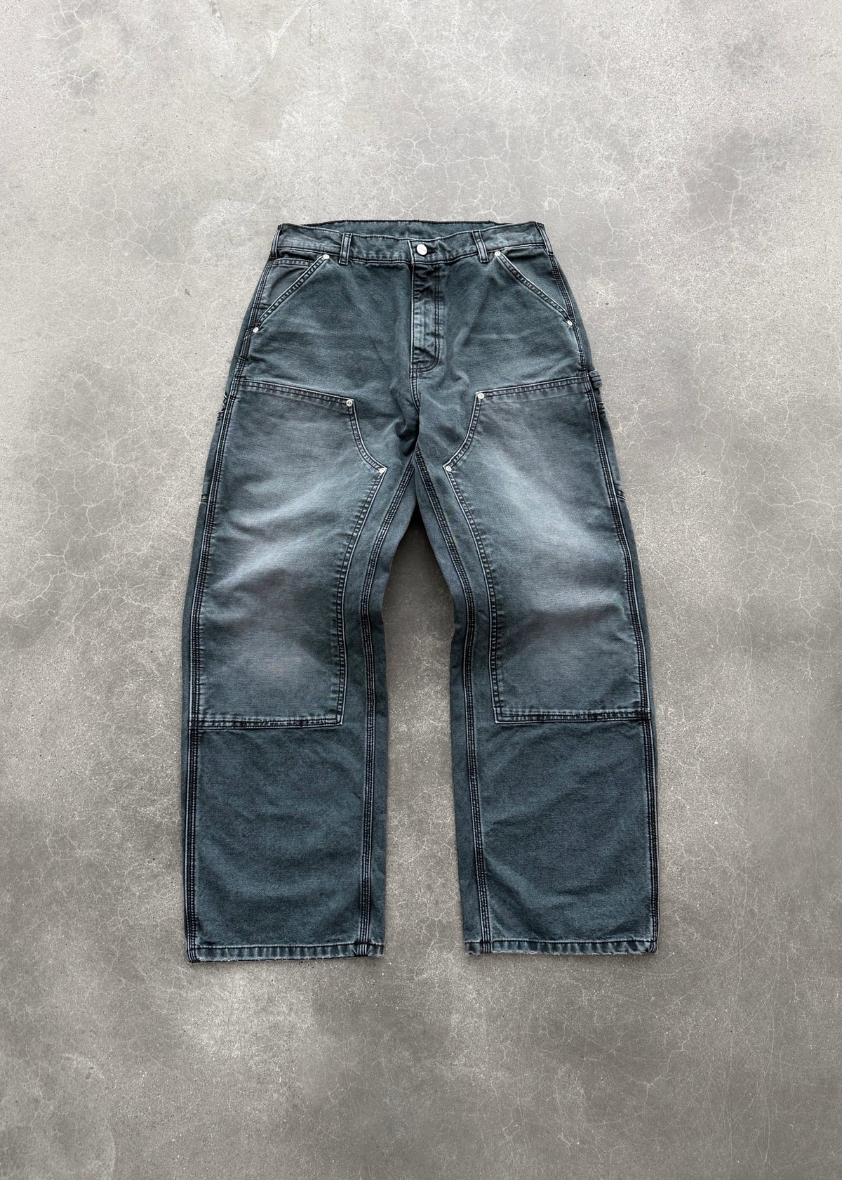 CANVAS DOUBLE KNEES - FADED BLACK