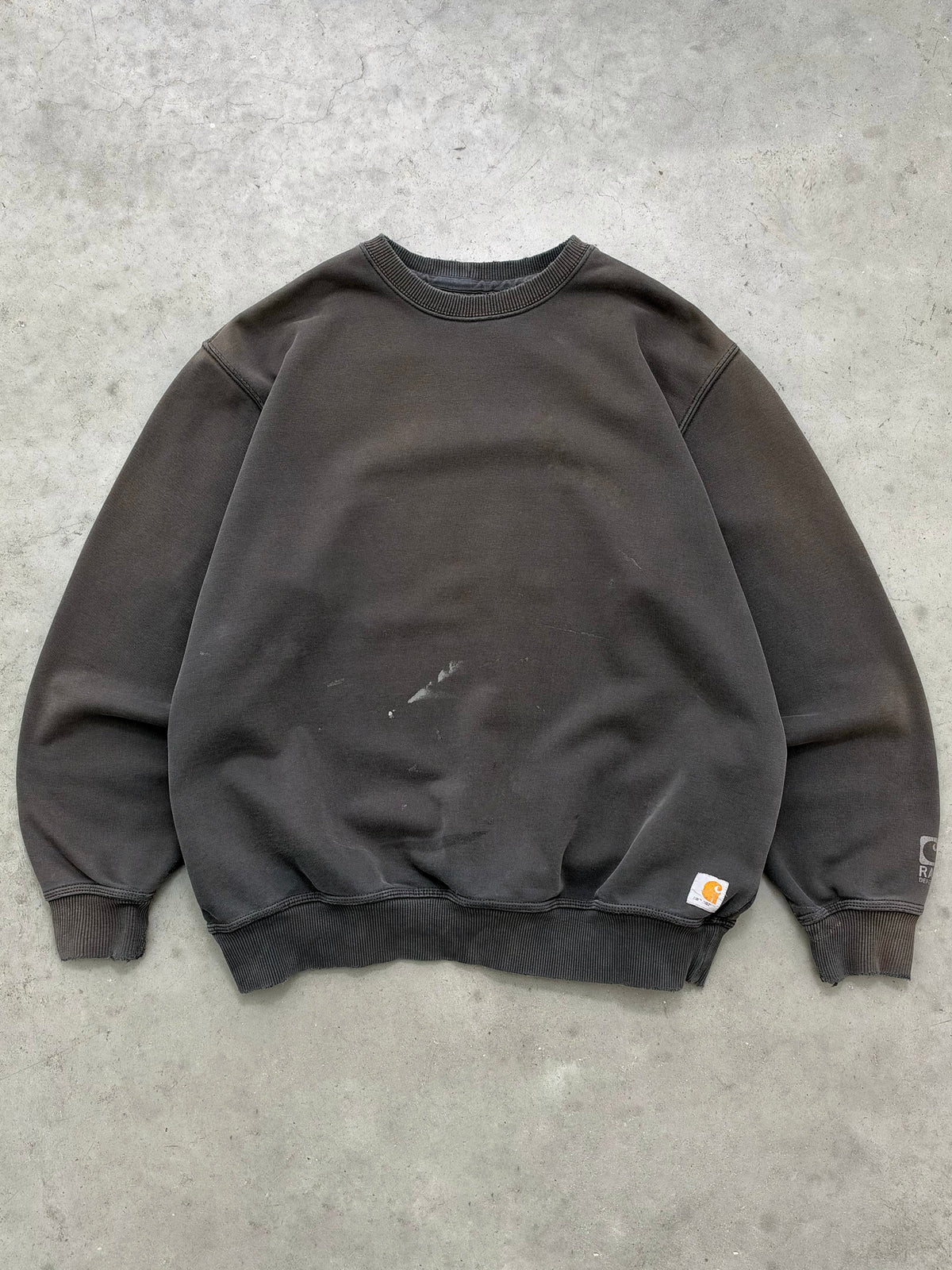 FADED BLACK PAINTERS CARHARTT HEAVYWEIGHT CREWNECK - 2000S