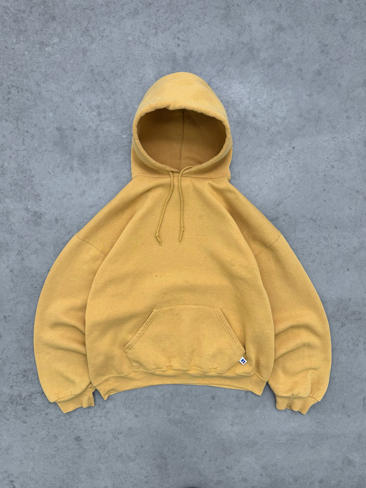 FADED MUSTARD RUSSELL HOODIE - 1990s