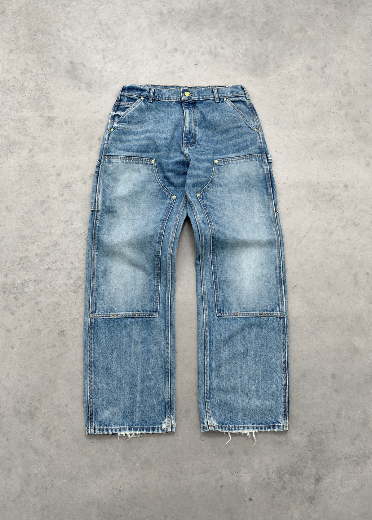 DENIM DOUBLE KNEES - MID WASH