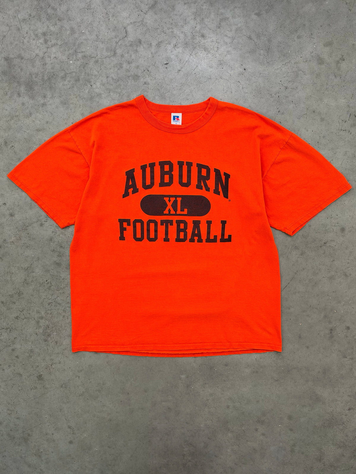 FADED ORANGE "AUBURN FOOTBALL" TEE - 1990S
