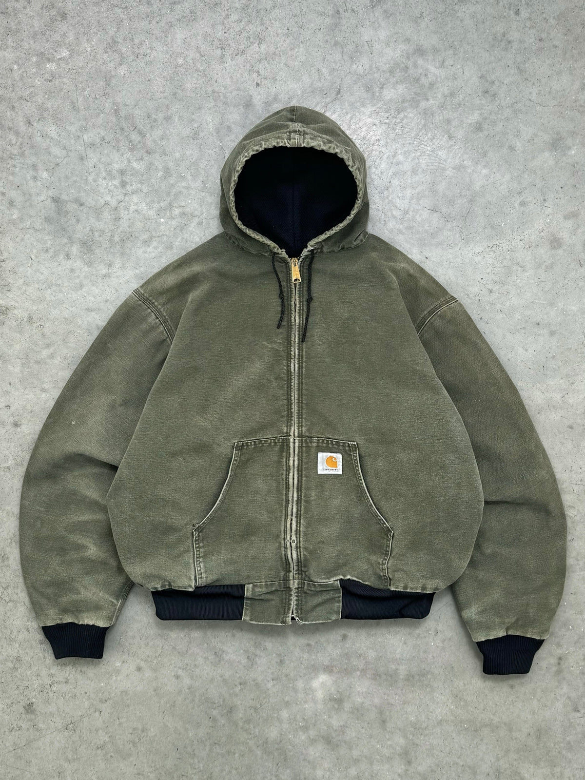 FADED OLIVE GREEN CARHARTT ACTIVE JACKET - 1990S