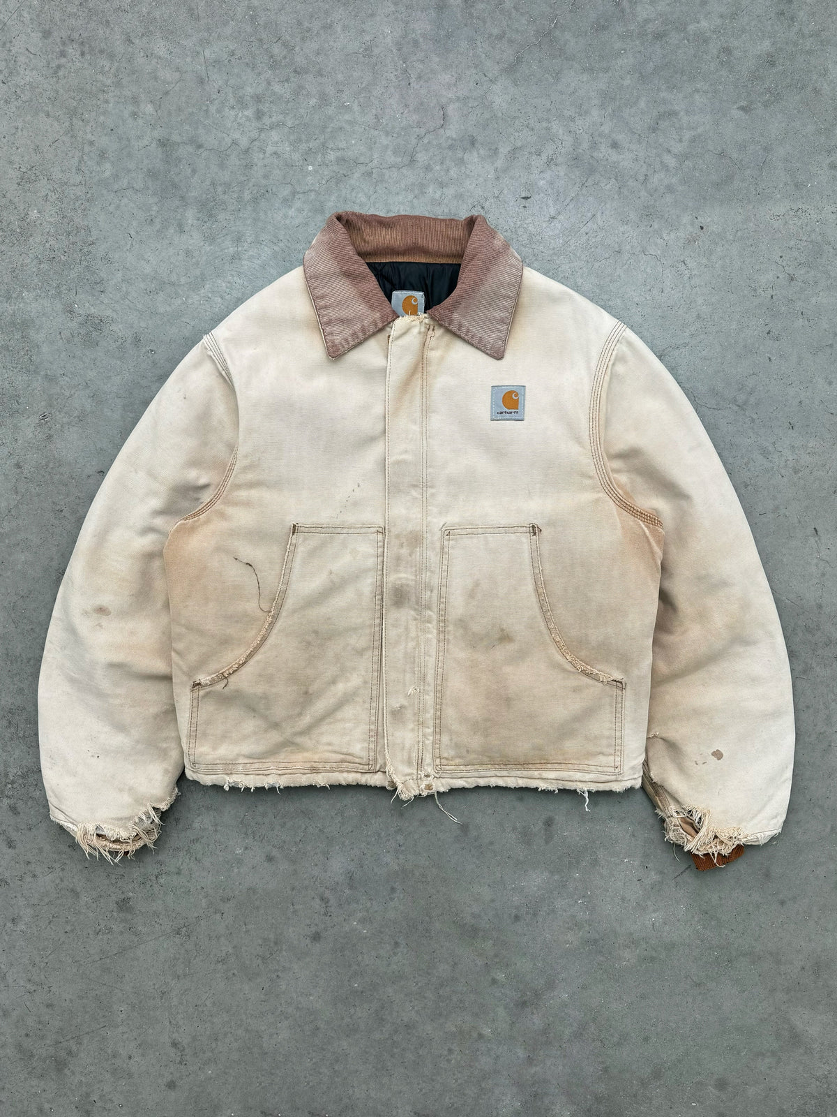 FADED BEIGE & DISTRESSED CARHARTT ARCTIC JACKET -1990S