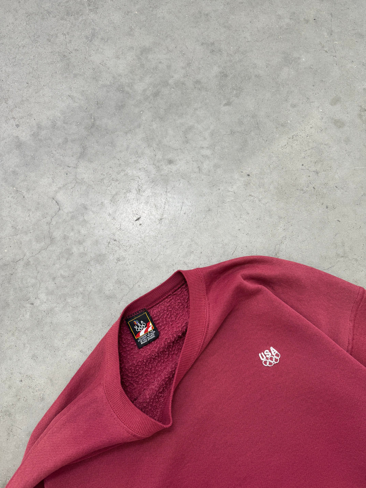 FADED MAROON "USA OLYMPIC" CREWNECK - 1990S