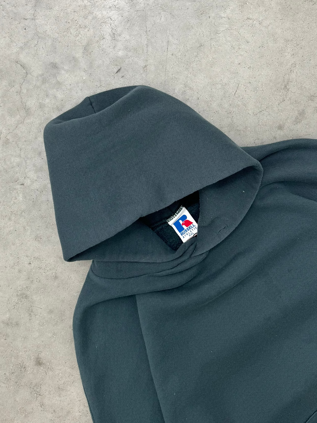 FADED DEEP EMERALD RUSSELL HOODIE - 1990S