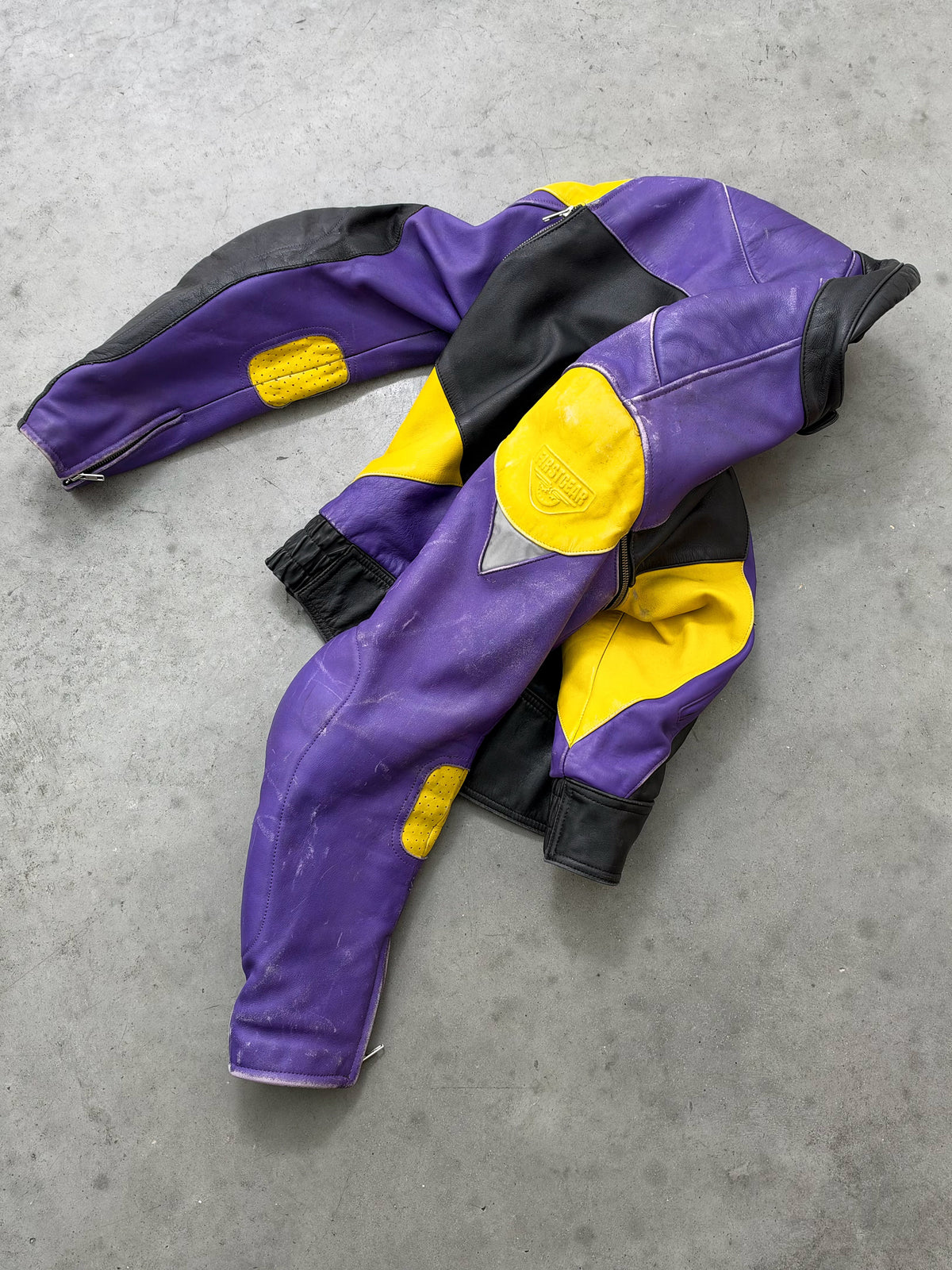 FADED PURPLE "CYBERSPORT" LEATHER MOTO JACKET - 1980S