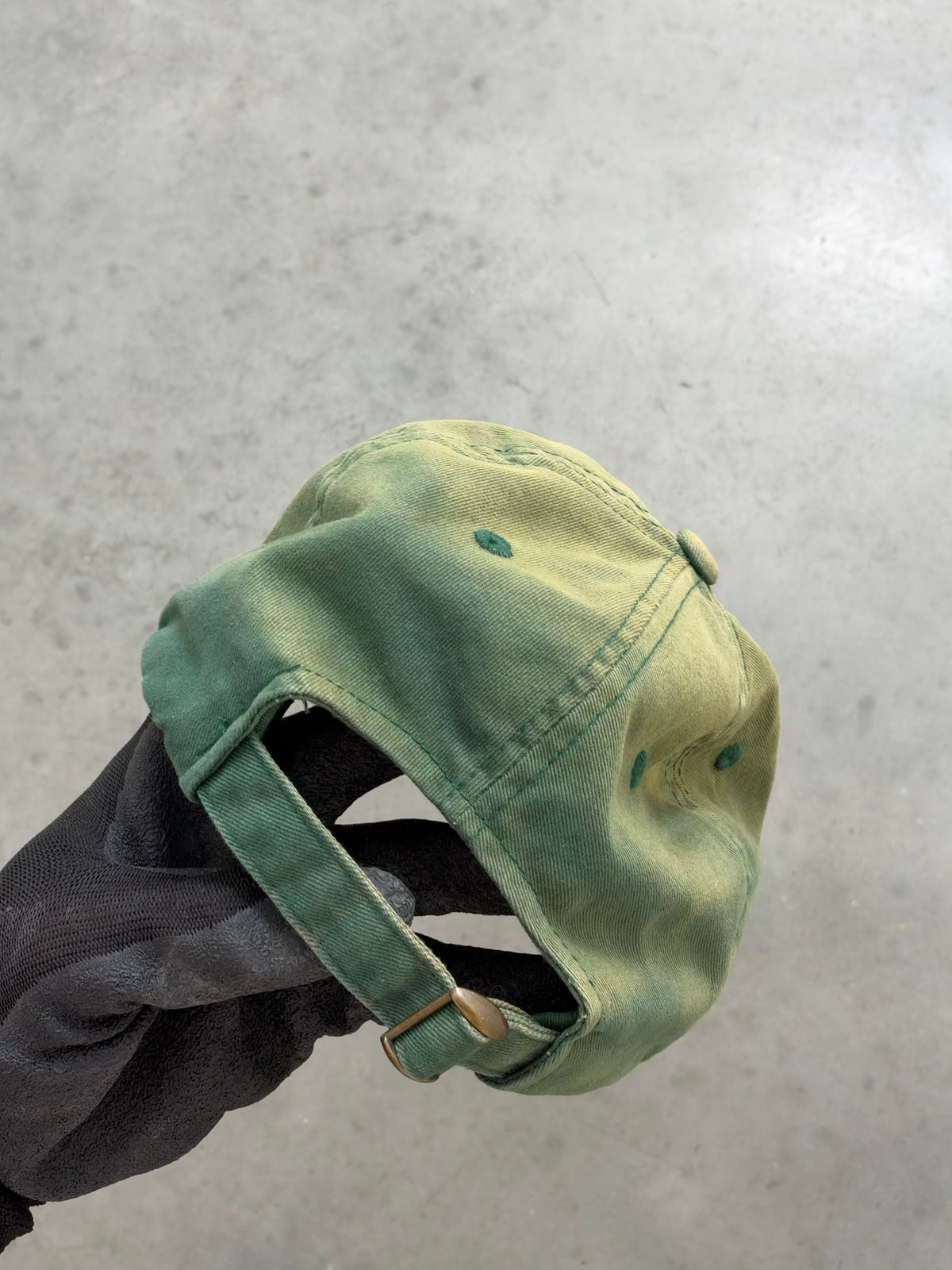 "ROLEX" SUN FADED GREEN HAT - 1990S