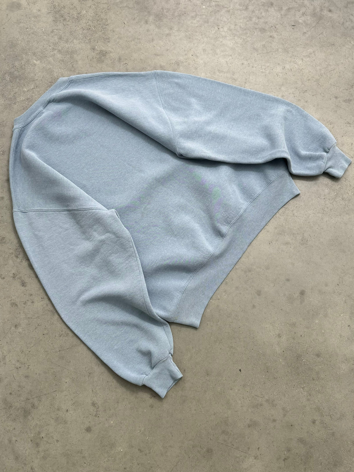 FADED BABY BLUE RUSSELL CREWNECK SWEATSHIRT - 1990S