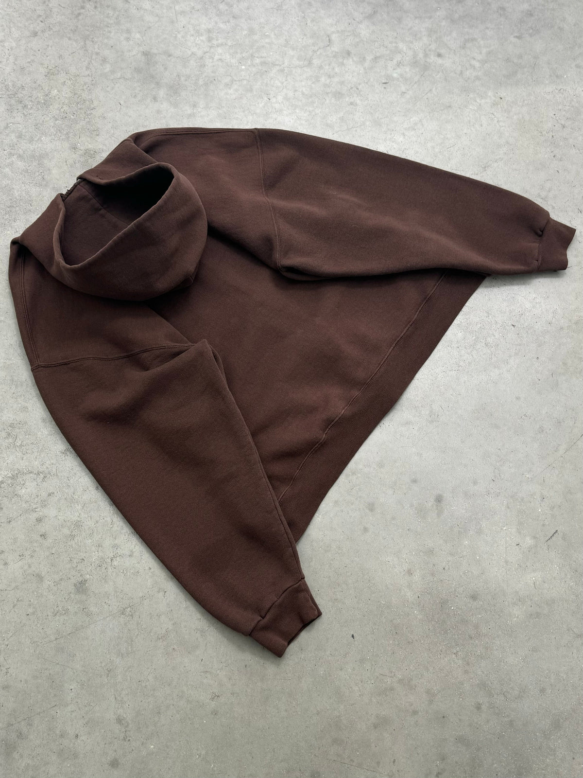 FADED MOCHA BROWN ZIP UP HOODIE - 2000S