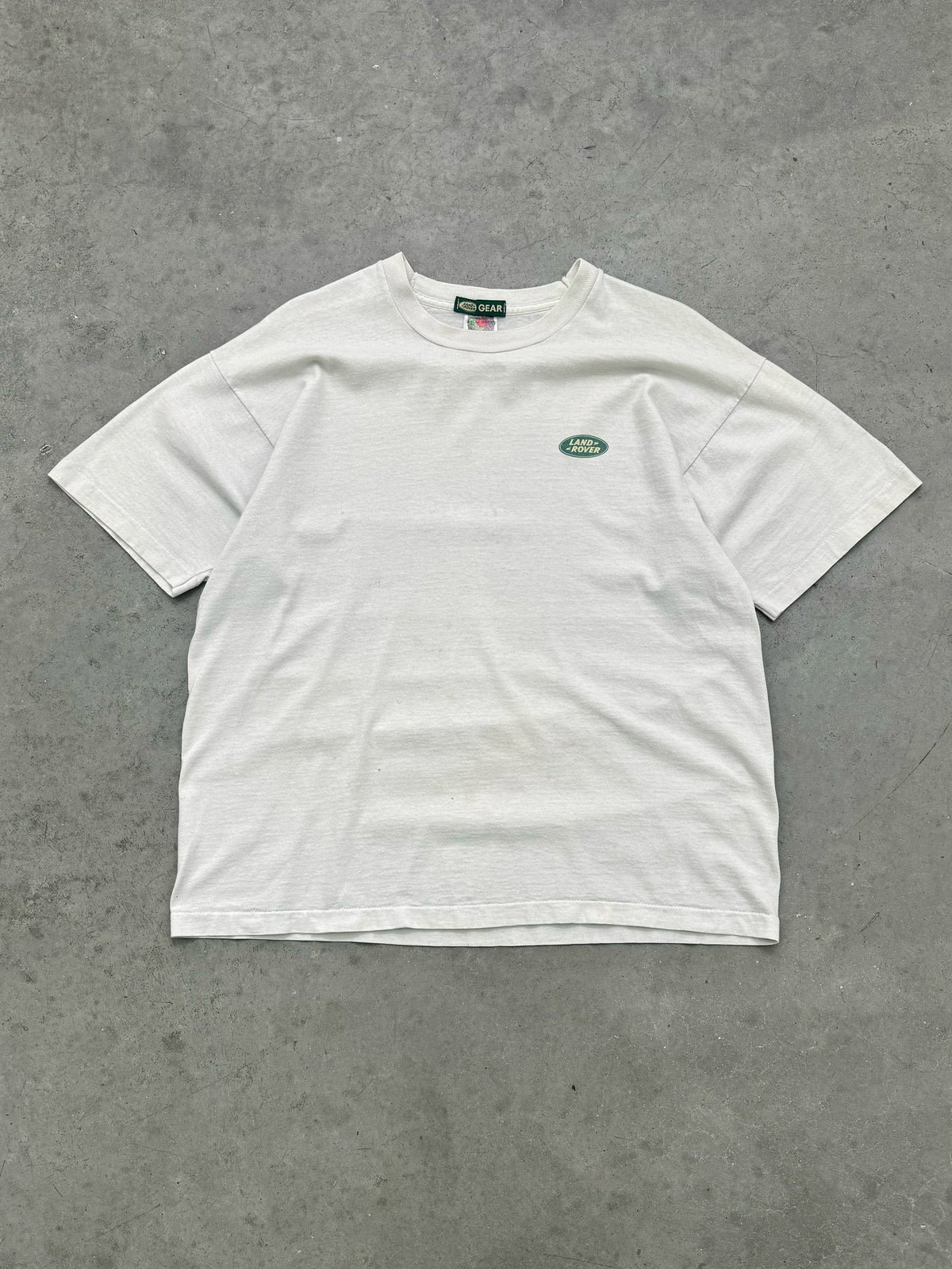 FADED WHITE "LAND ROVER" TEE - 1990S