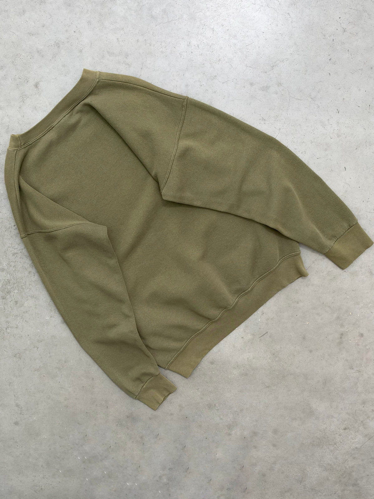 FADED ARMY GREEN "USMC" CREWNECK - 1990S