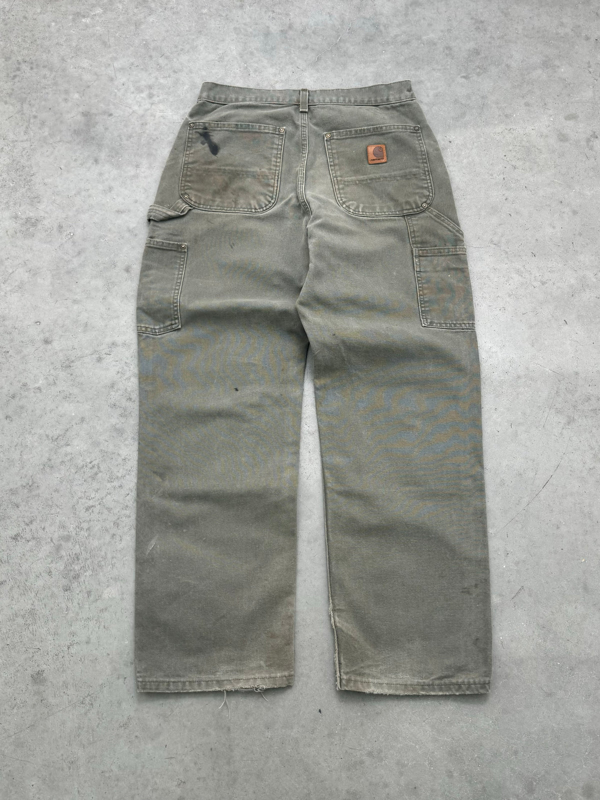 FADED OLIVE CARHARTT DOUBLE KNEE - 1990S