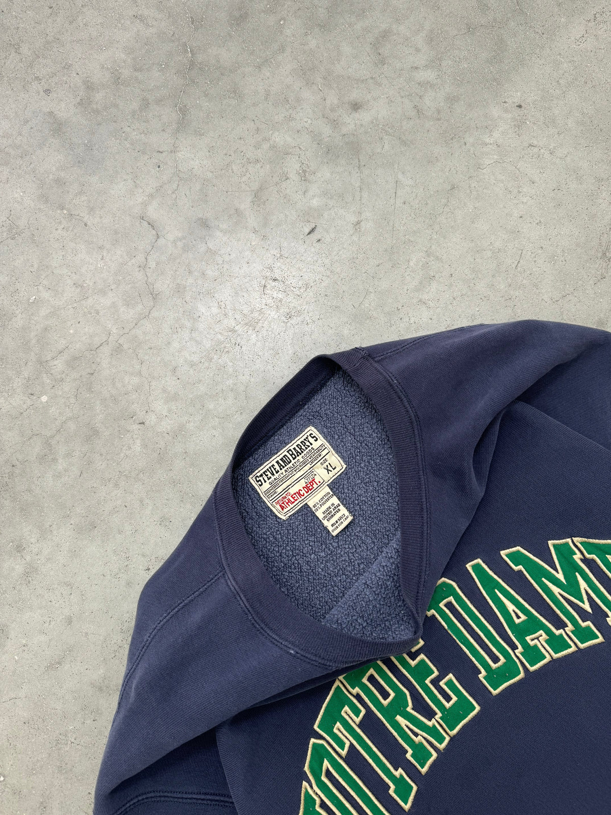 FADED INK BLUE "NOTRE DAME" HEAVYWEIGHT CREWNECK - 2000S
