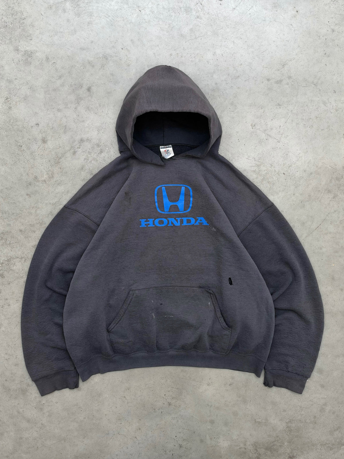 SUN FADED BLACK "HONDA" HOODIE - 2000S
