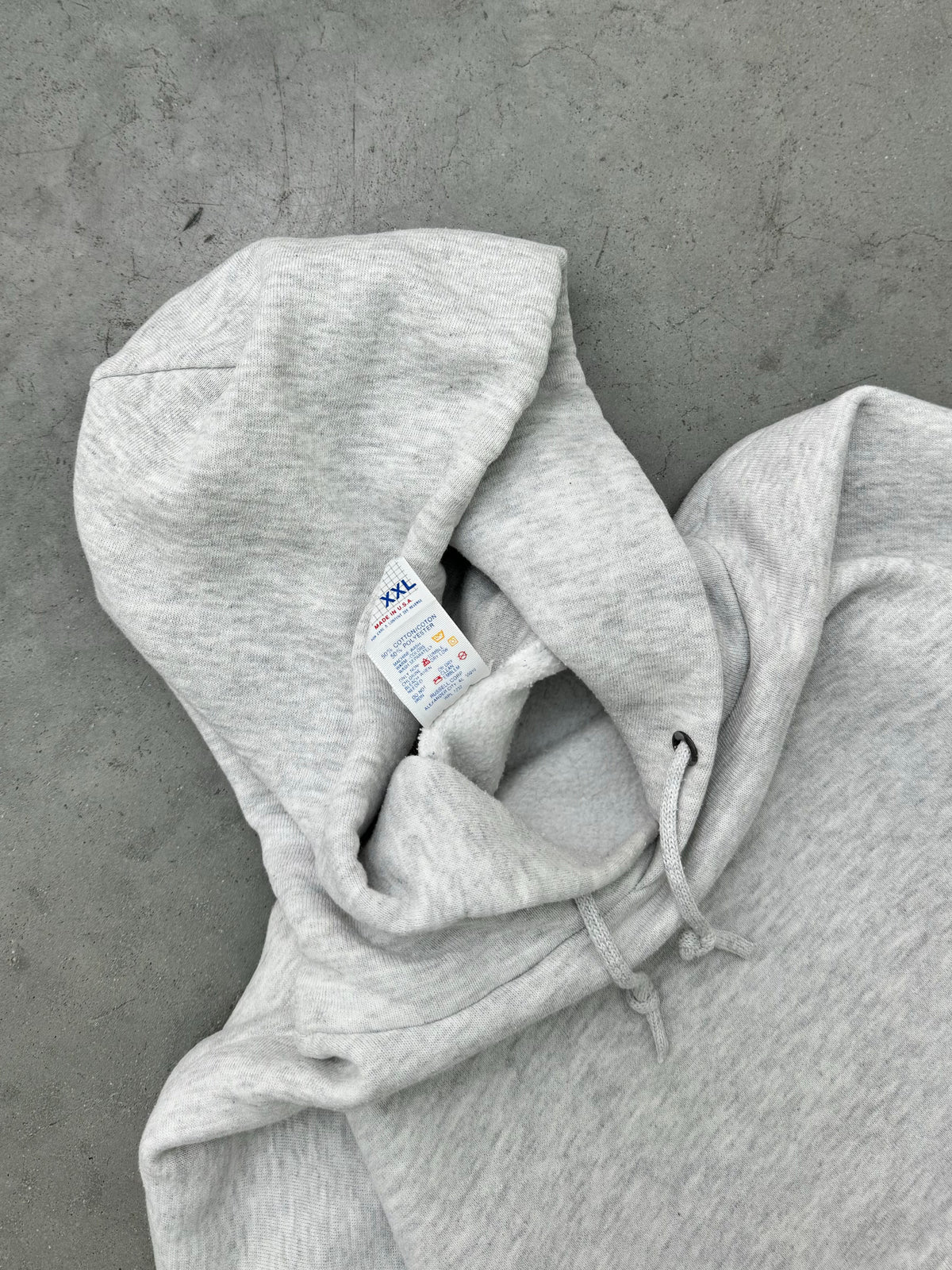 HEATHER GREY MADE IN USA HOODIE - 1980S
