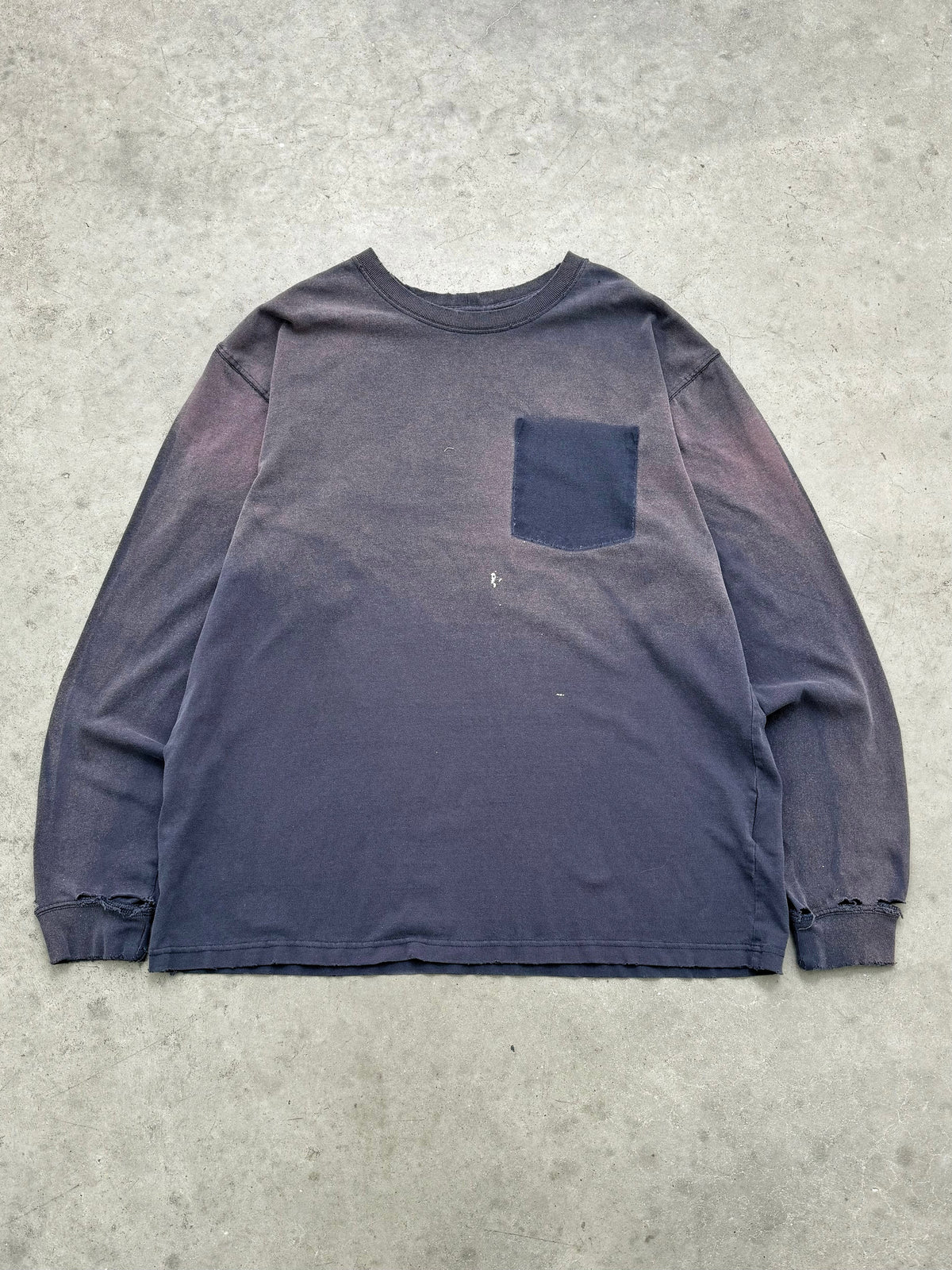 SUN FADED NAVY GHOST POCKET LONG SLEEVE - 2000S