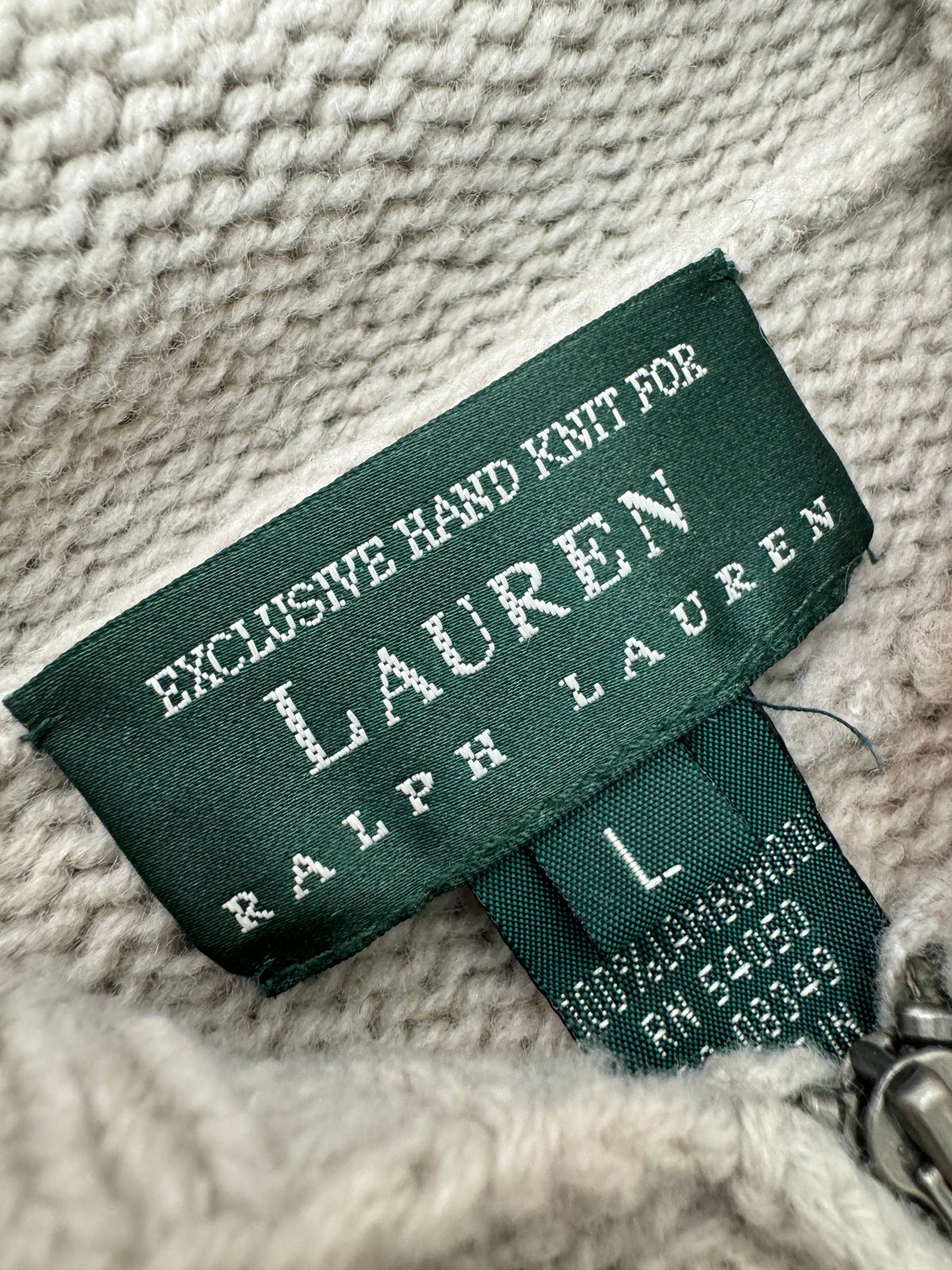 FADED EARTH TONE RALPH LAUREN NATURE KNIT HOODIE - 2000S