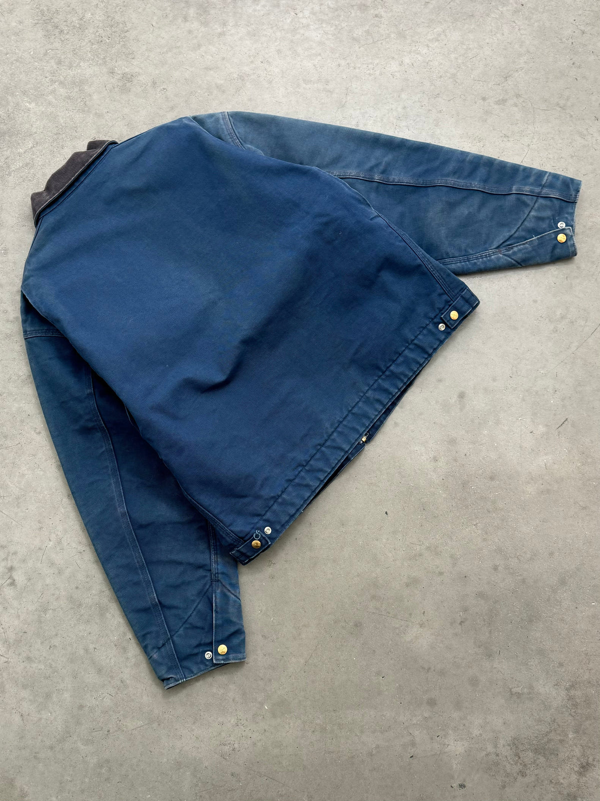 FADED BLUE CARHARTT BLANKET LINED DETROIT JACKET - 1990S