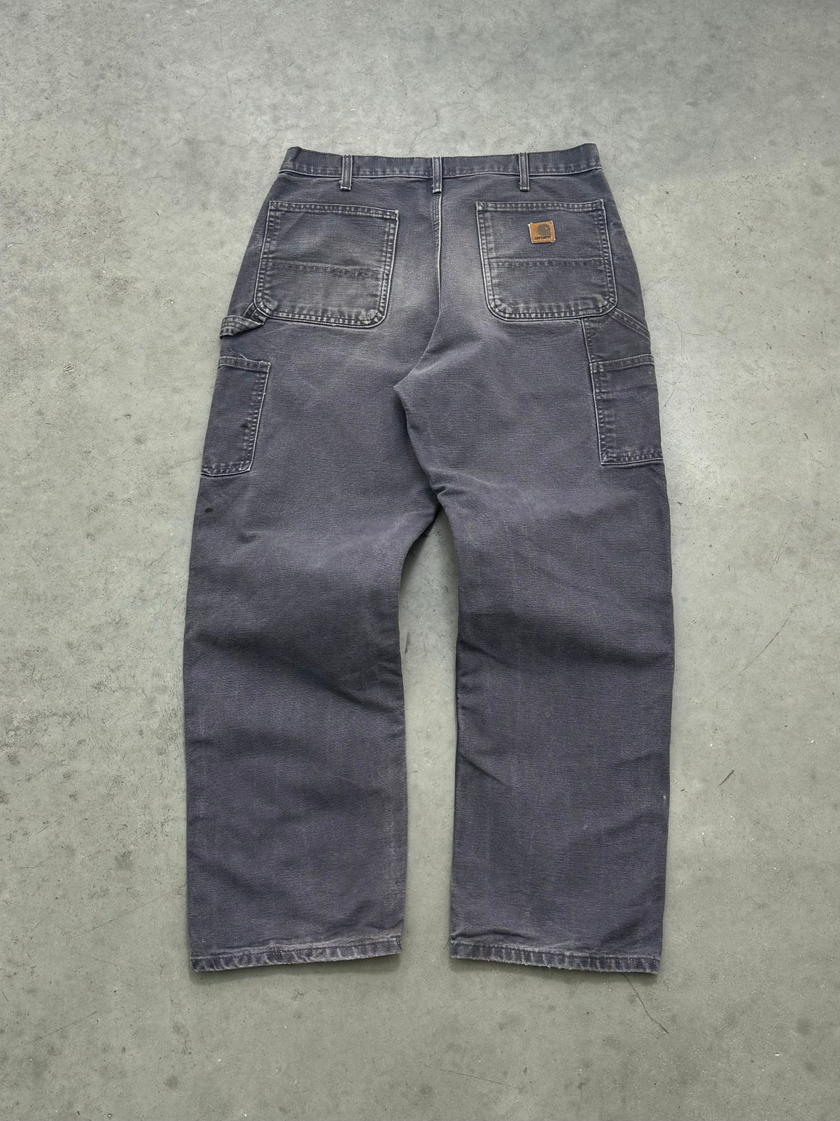 FADED SLATE GREY CARHARTT CARPENTER PANTS - 1990S