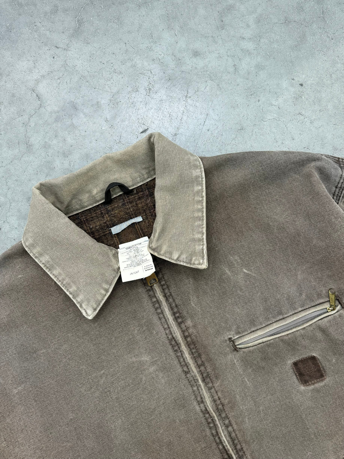 FADED BROWN CARHARTT DETROIT JACKET - 1990S