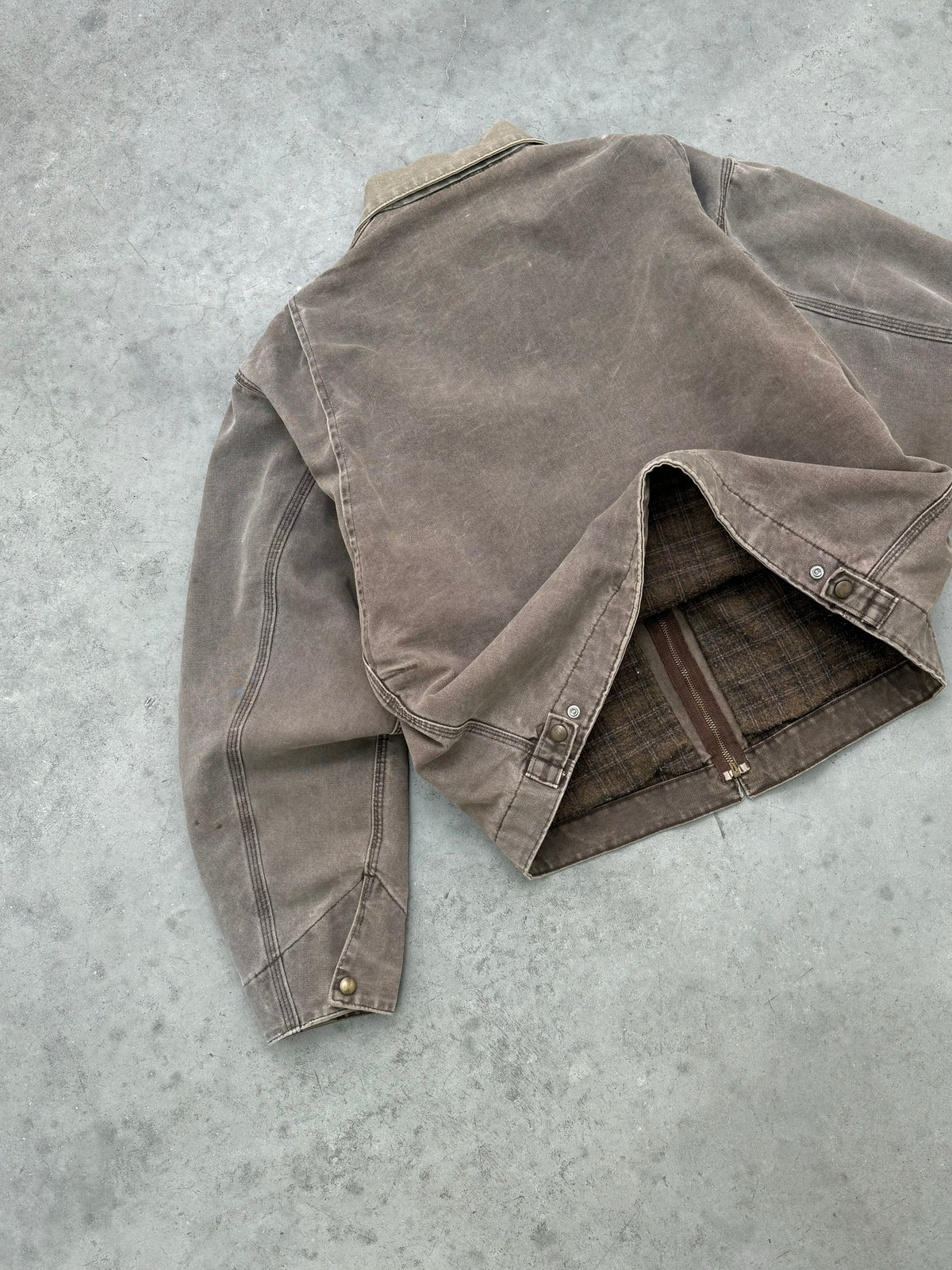 FADED BROWN CARHARTT DETROIT JACKET - 1990S