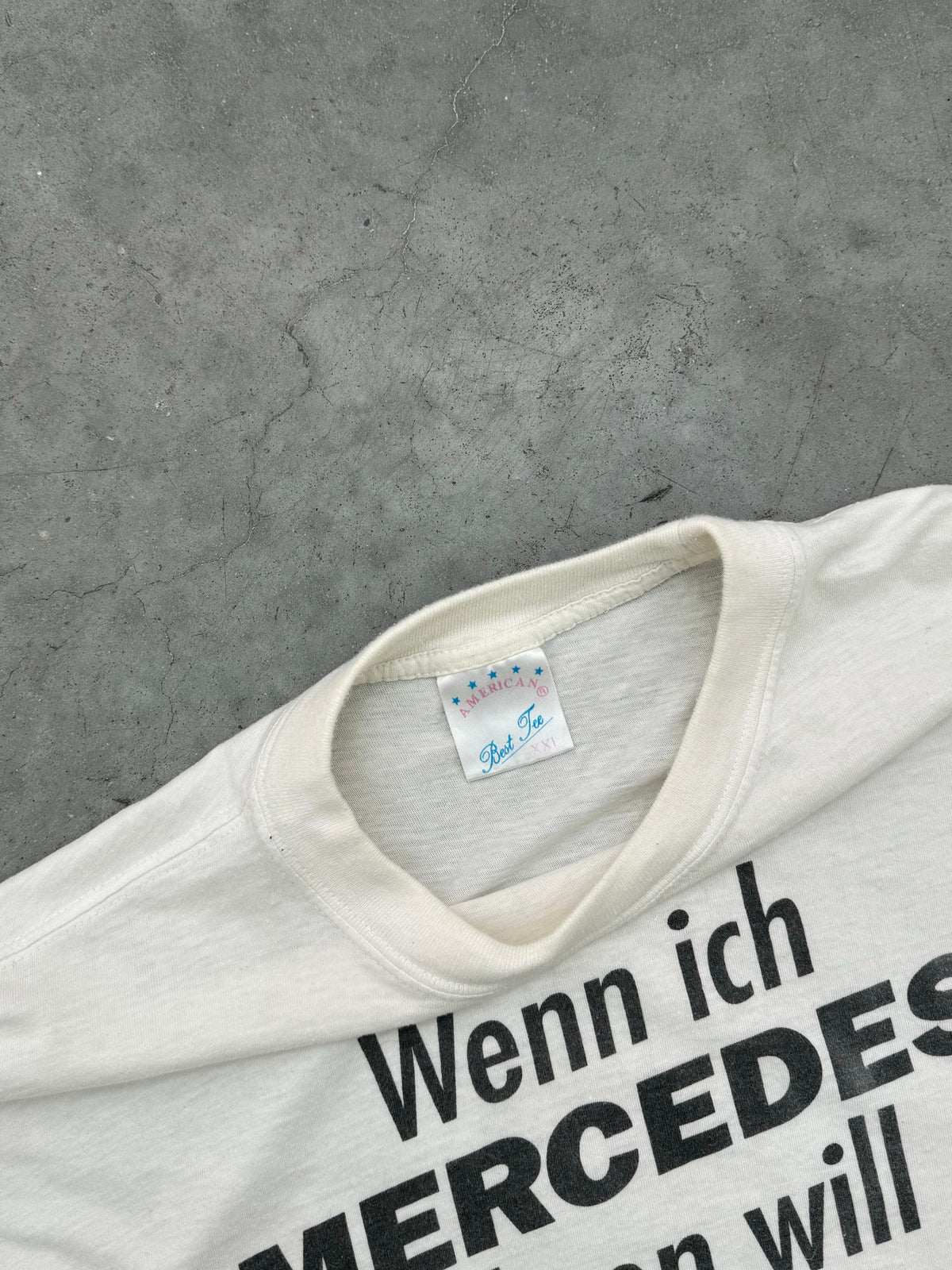 MERCEDES GERMAN TAXI WHITE TEE - 1980S