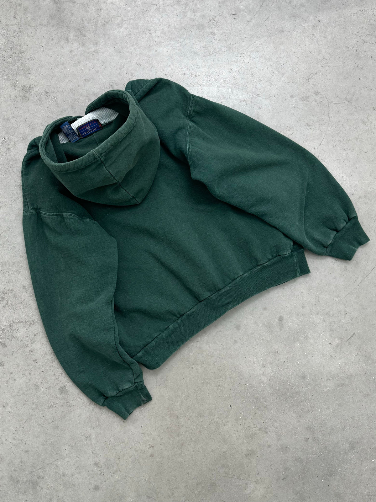 FADED PINE GREEN THERMAL LINED ZIP-UP HOODIE -1990S