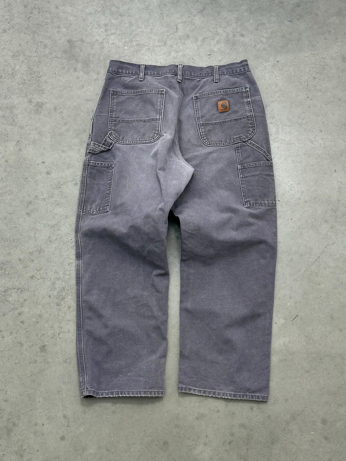 FADED SLATE GREY CARHARTT CARPENTER PANTS - 1990S