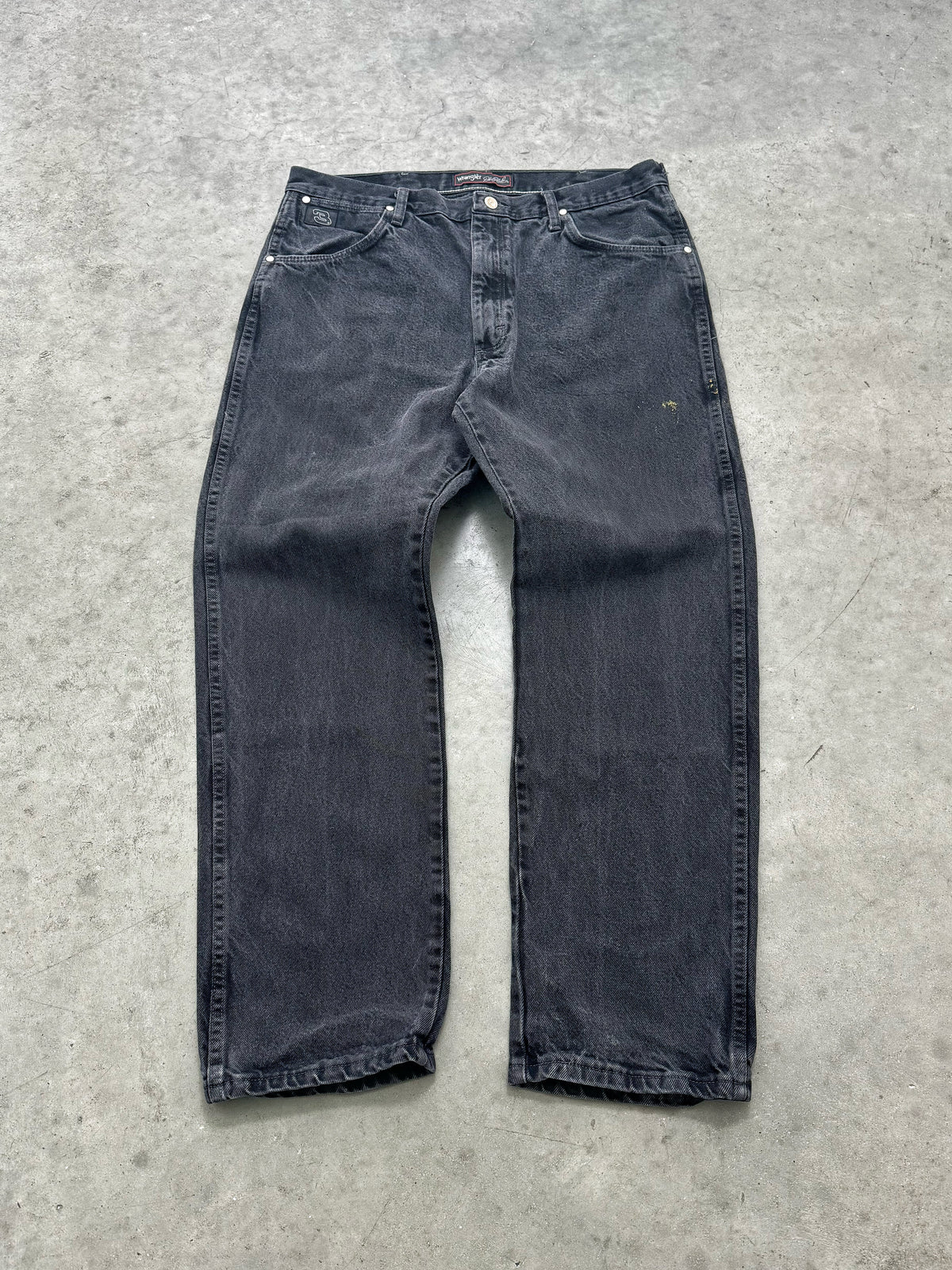 FADED BLACK WRANGLER DALE EARNHARDT JEANS - 2000S