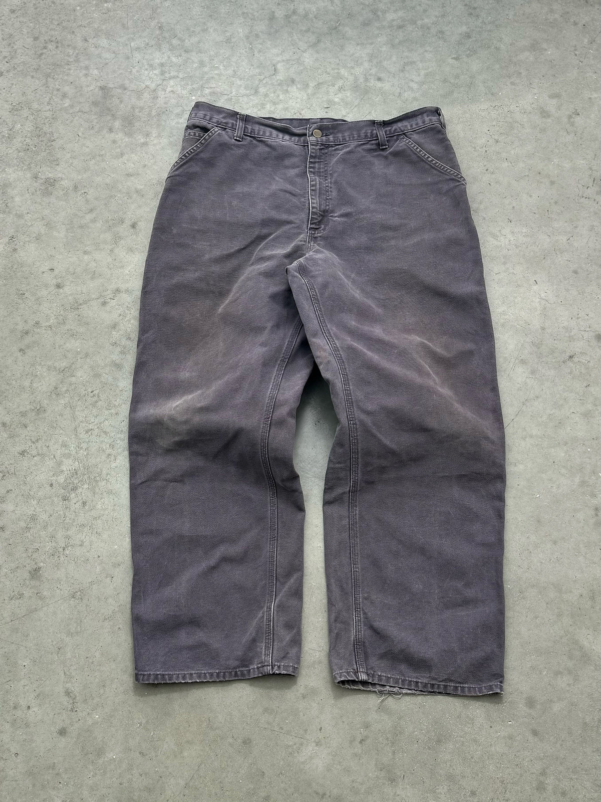 FADED COAL GREY CARHARTT CARPENTER PANTS - 1990S