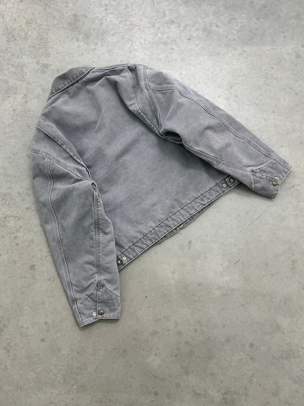 FADED SLATE GREY CARHARTT DETROIT JACKET - 2000S