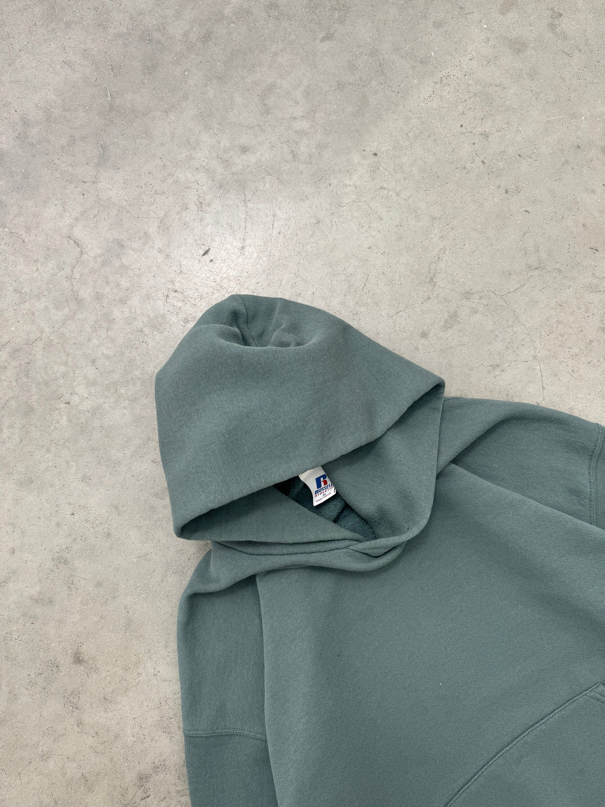 FADED MOSS GREEN RUSSELL HOODIE - 1990S
