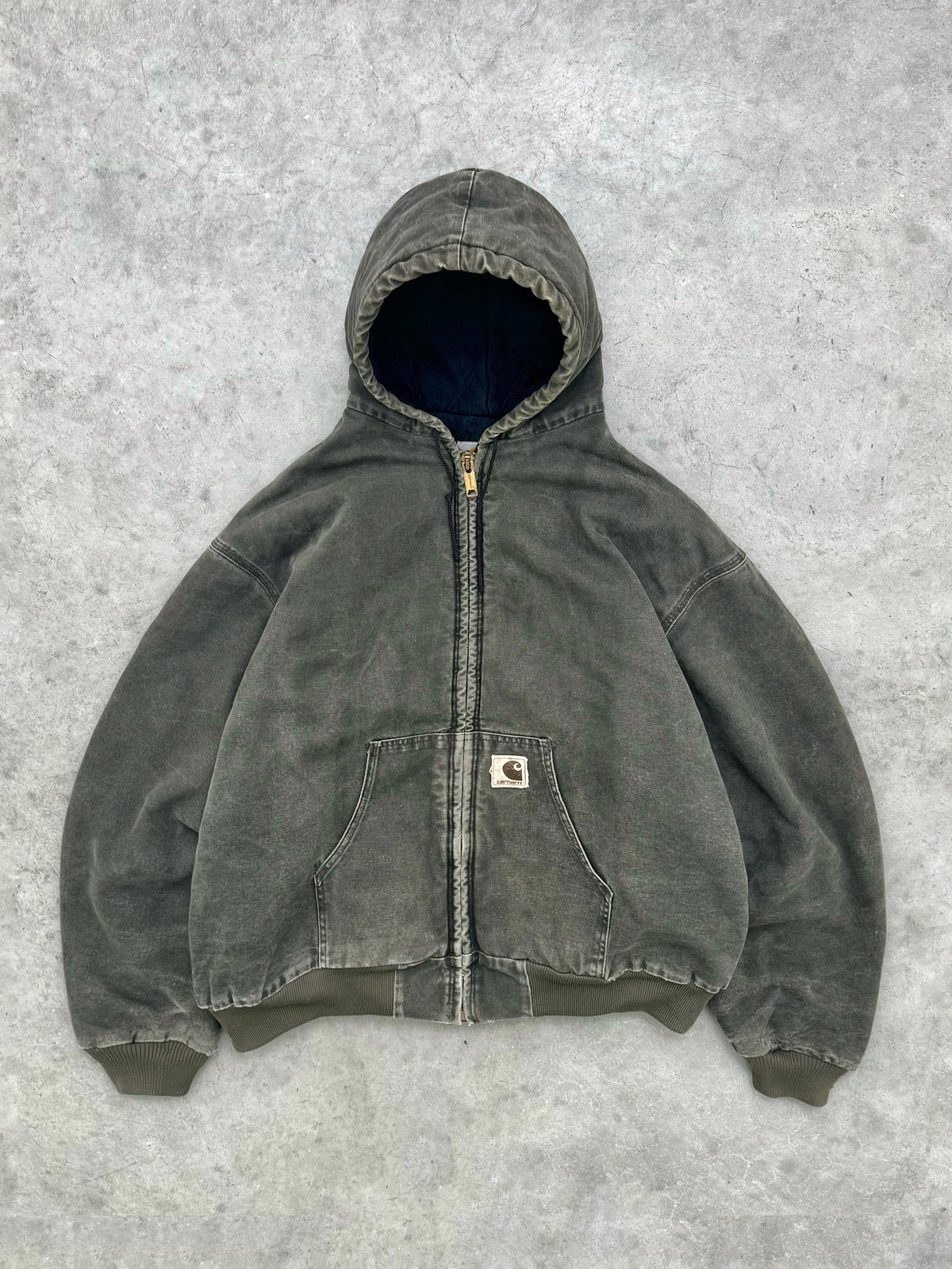 FADED OLIVE GREEN CARHARTT ACTIVE JACKET - 1990S
