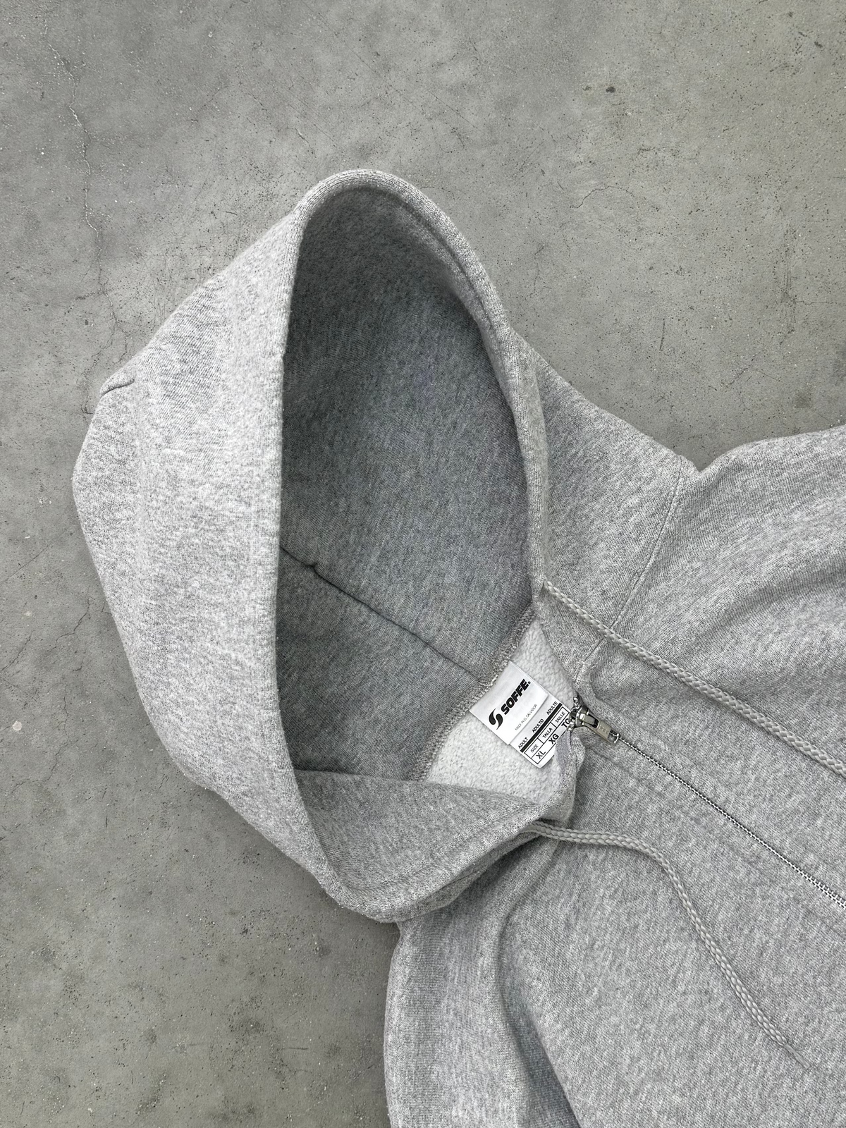 HEATHER GREY "SOFFE" ZIP UP HOODIE - 2000S