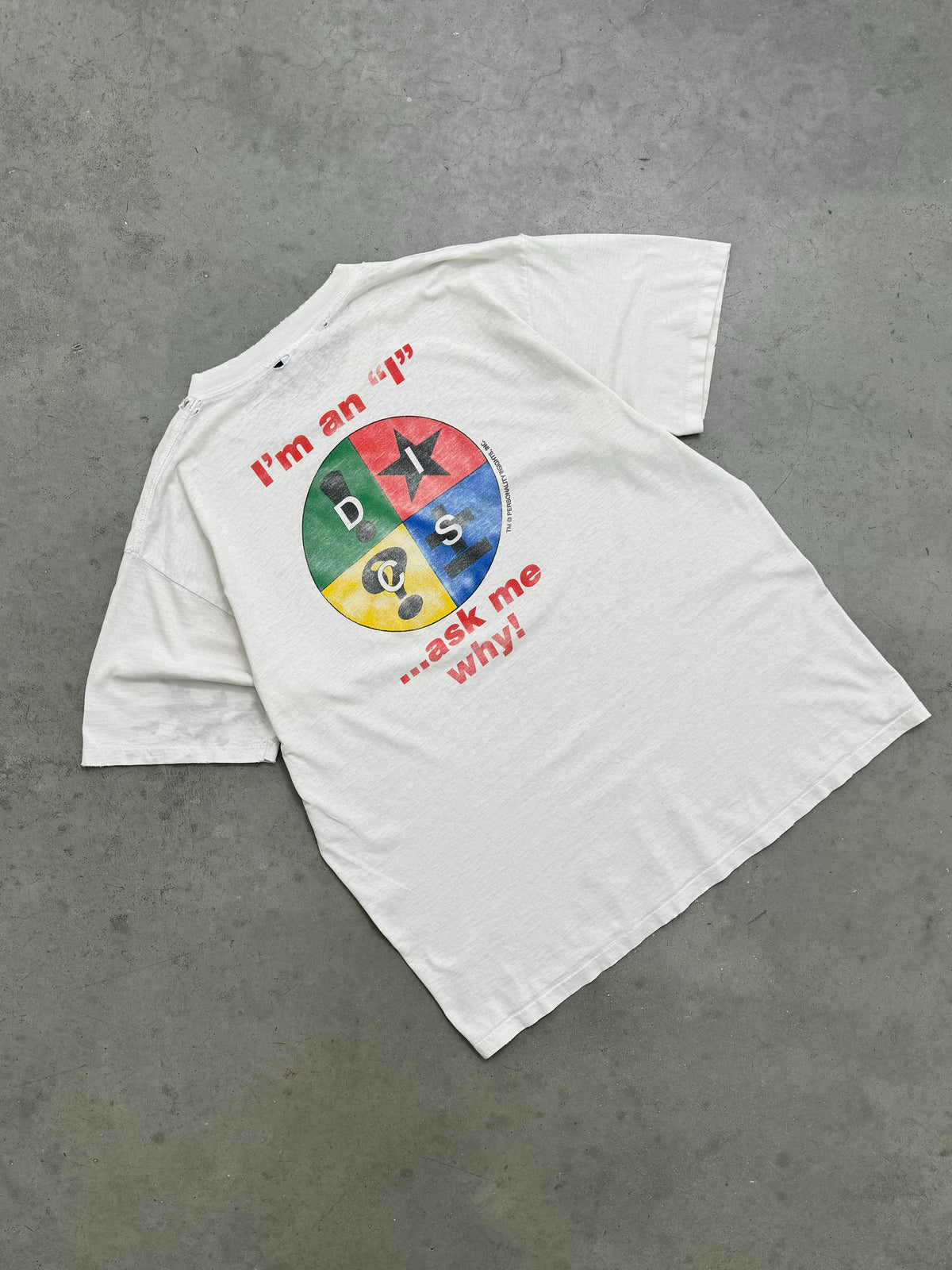 FADED WHITE "STAR" TEE - 1990S