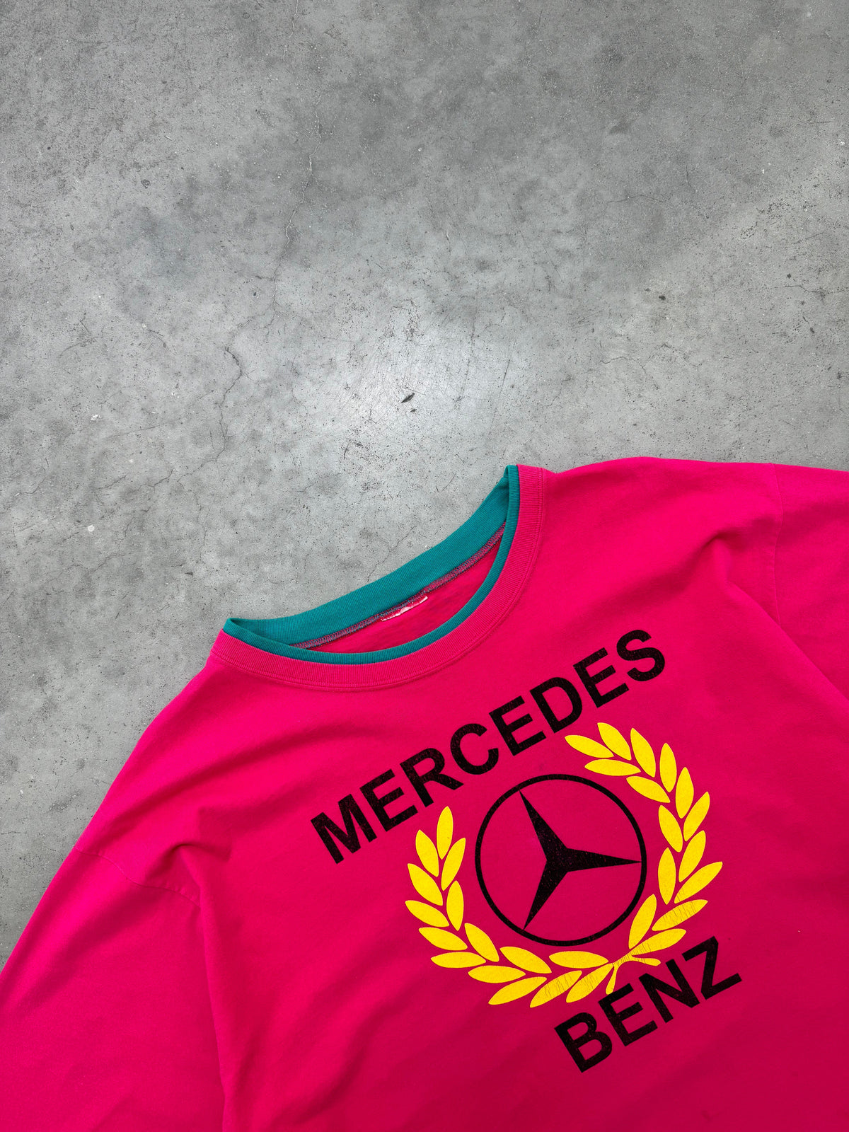 FADED PINK MERCEDES BENZ TEE - 1990S