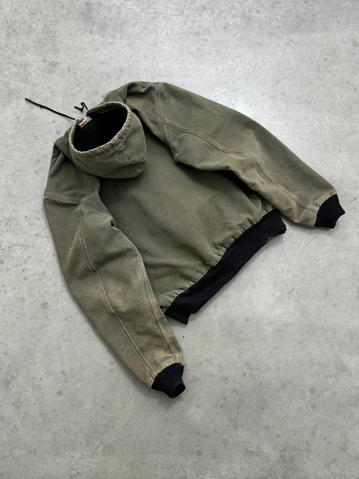 SUN FADED OLIVE CARHARTT ACTIVE JACKET - 1990S