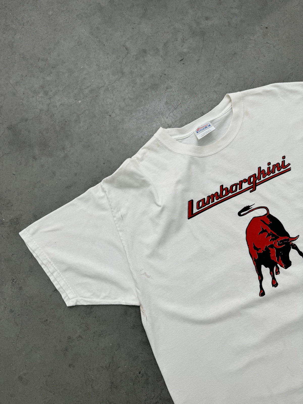 FADED WHITE "LAMBORGHINI" TEE - 2000S