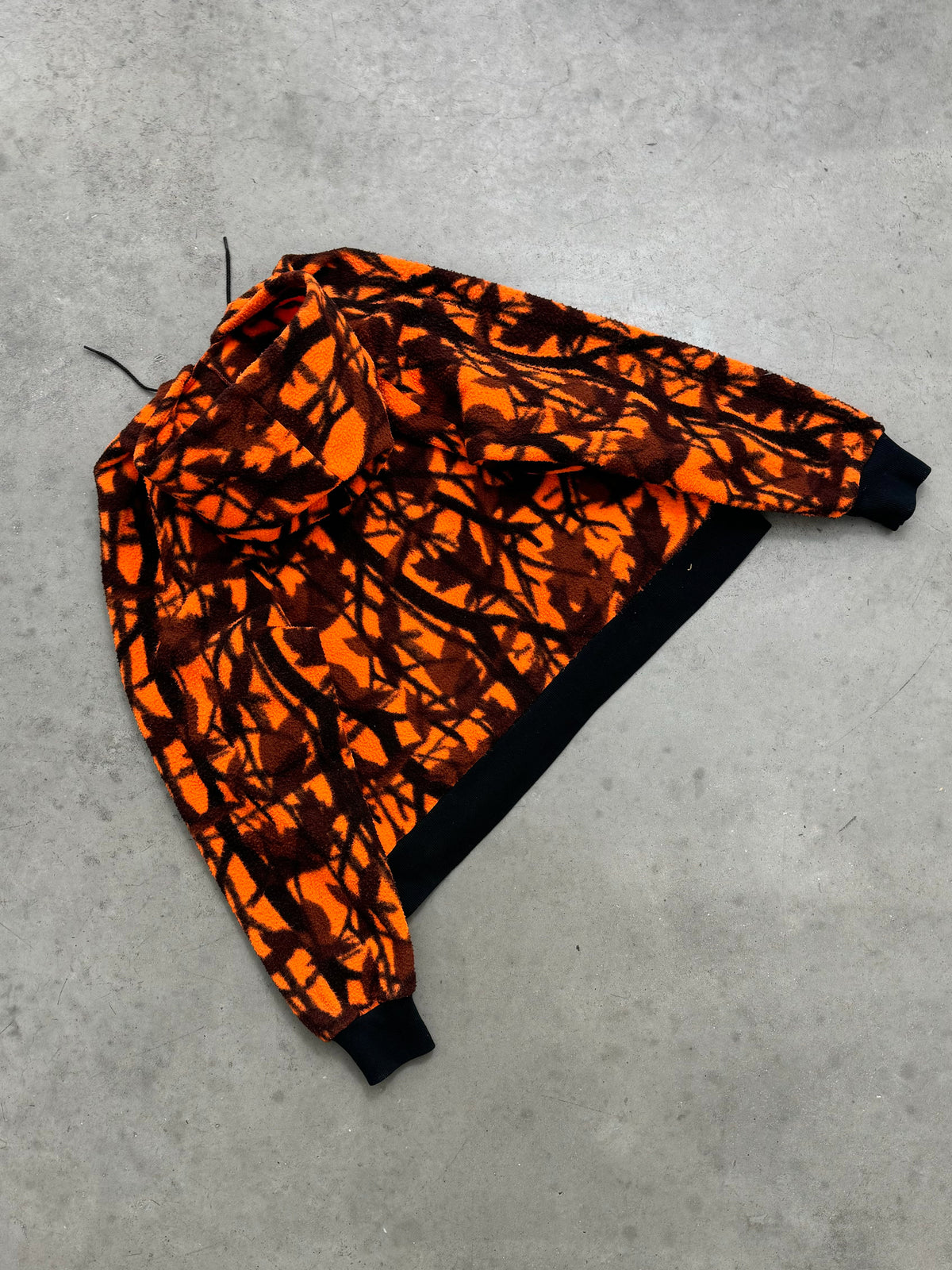FADED ORANGE CAMO ZIP UP FLEECE - 1990S