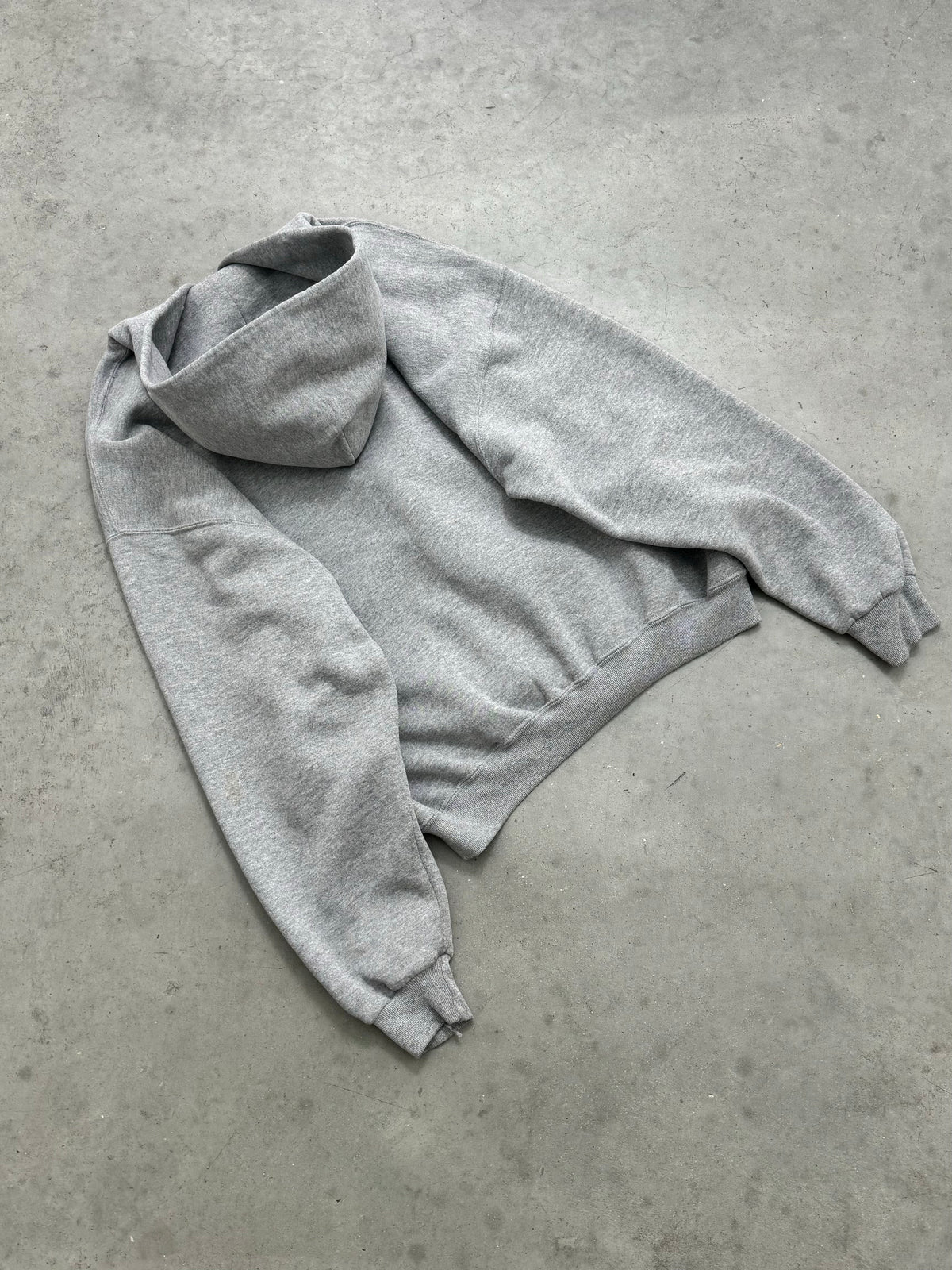 HEATHER GREY RUSSELL ZIP-UP HOODIE - 1990S