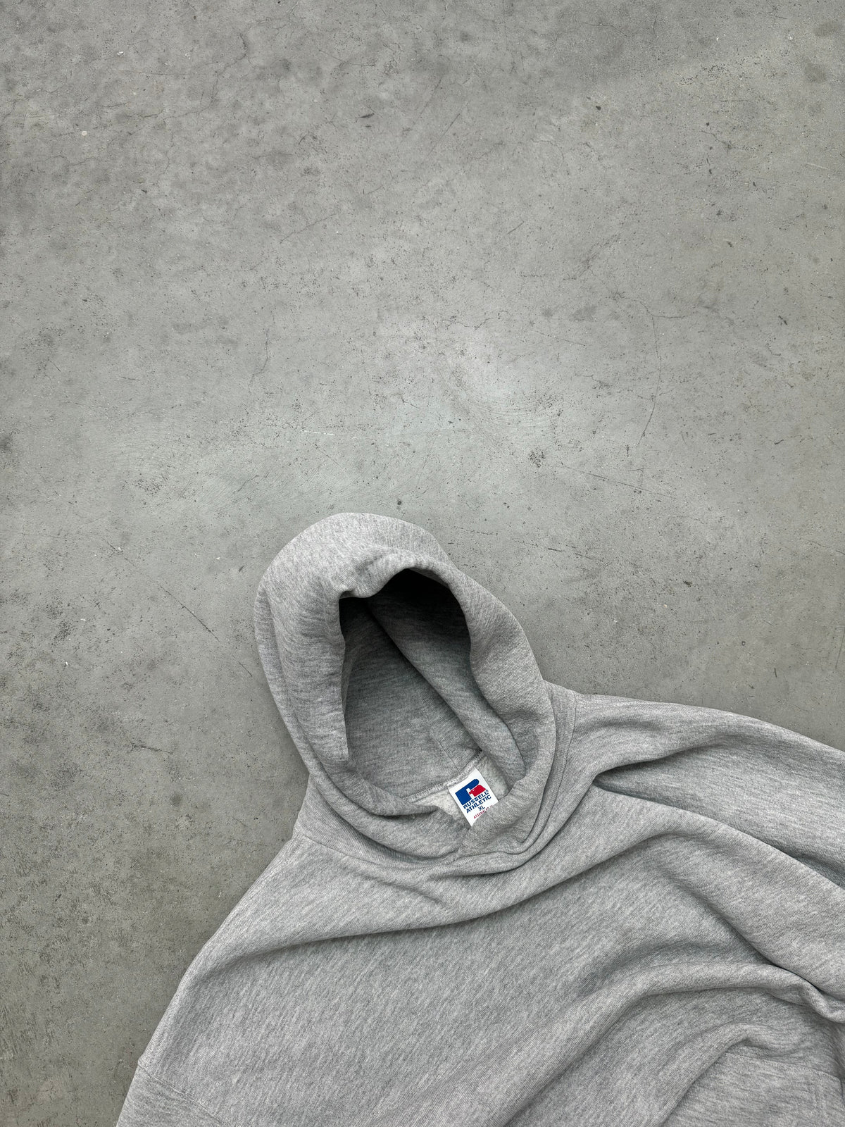 FADED HEATHER GREY RUSSELL HOODIE - 1990S