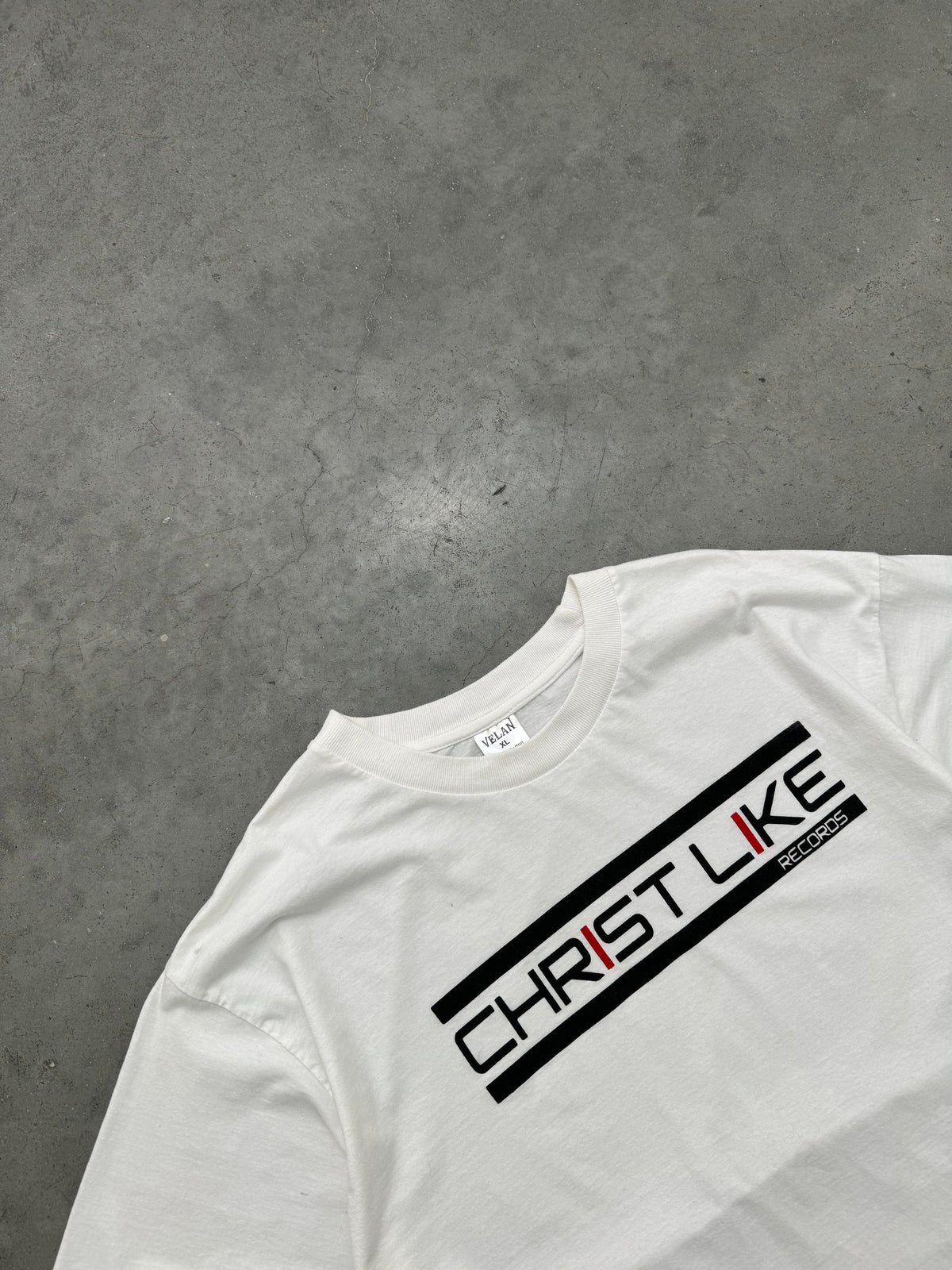 FADED WHITE "CHRIST LIKE RECORDS" TEE - X-LARGE