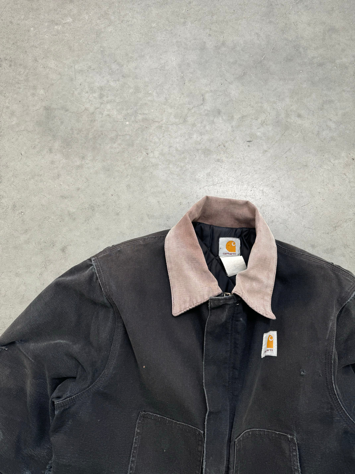 FADED BLACK & DISTRESSED CARHARTT ARCTIC JACKET - 1990S
