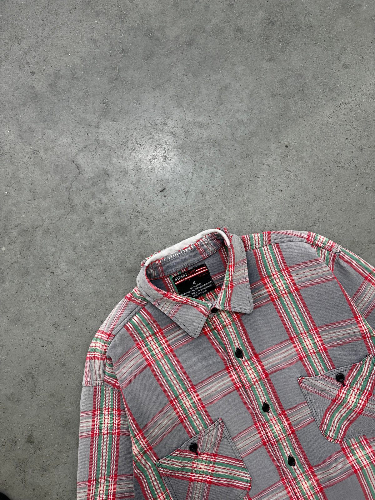 SUN FADED PLAID COTTON FLANNEL SHIRT - 1980S