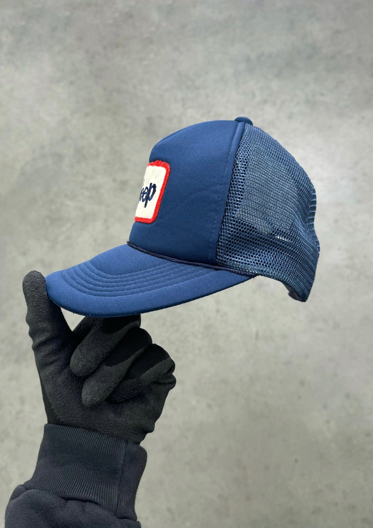 FADED BLUE "JEEP" TRUCKER HAT - 1980S