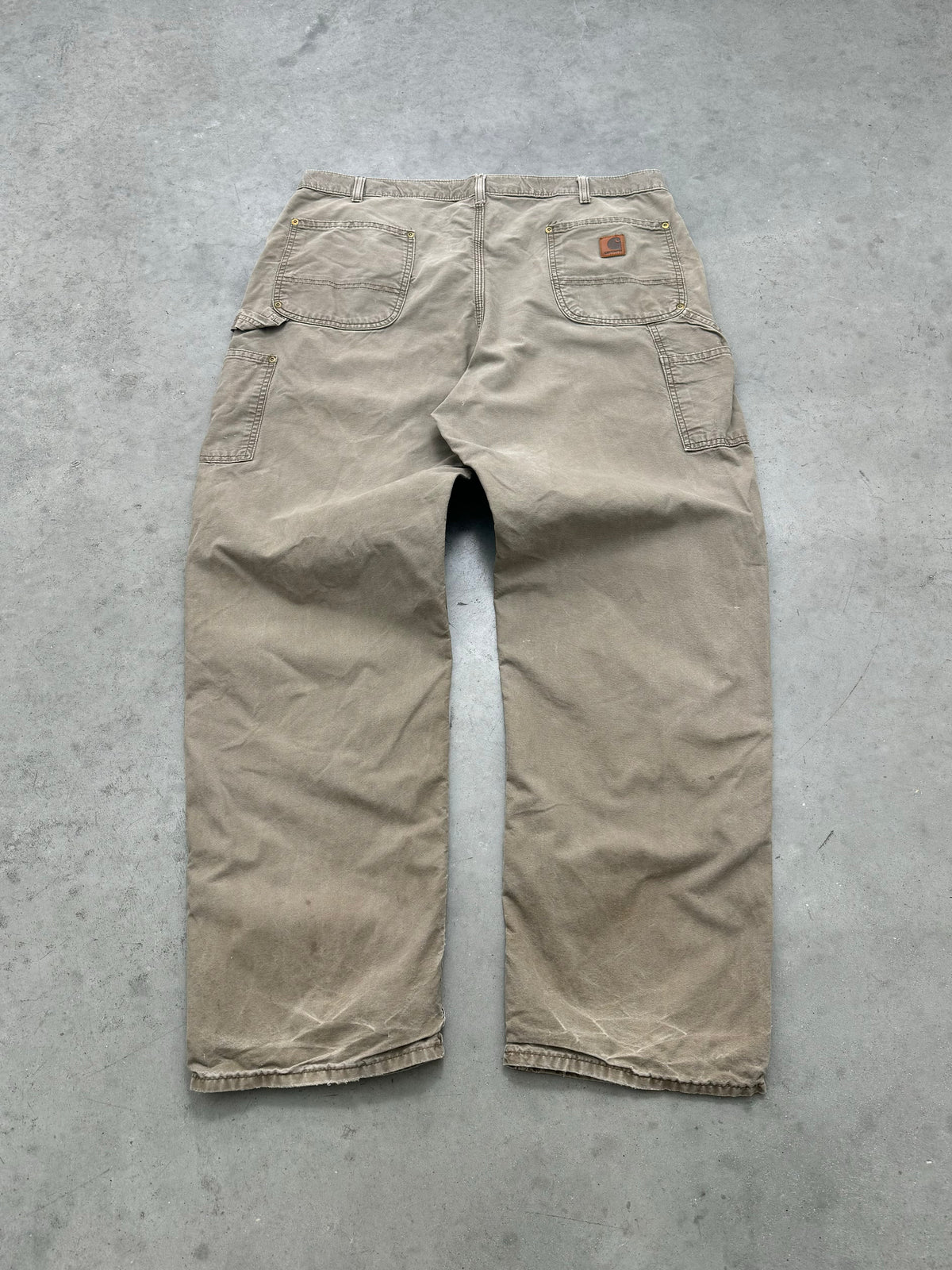 FADED OLIVE CARHARTT DOUBLE KNEE PANTS - 2000S