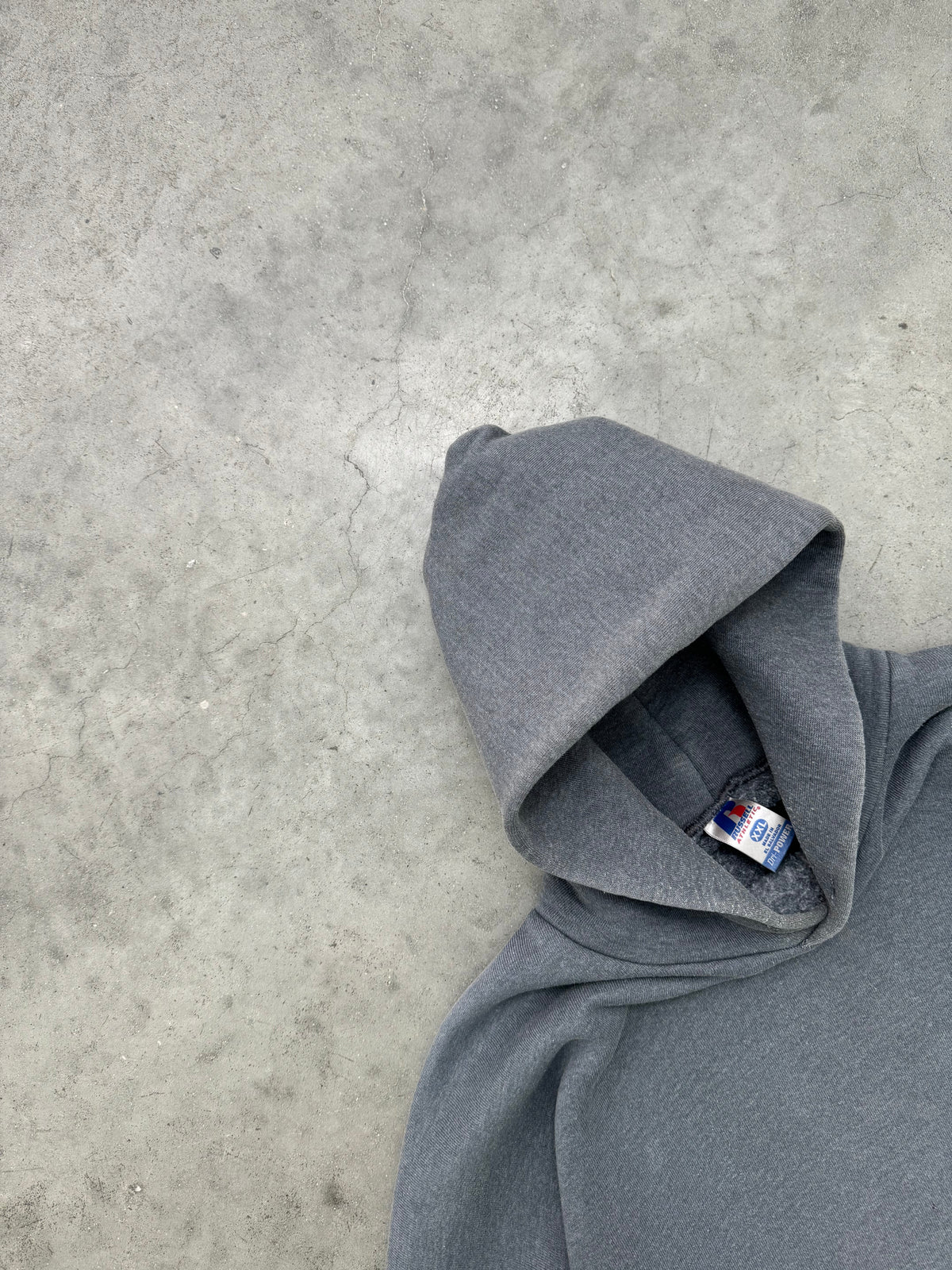 FADED SLATE GREY RUSSELL HOODIE - 2000S
